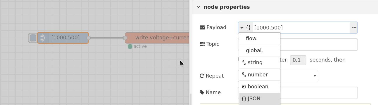 node red flow screenshot