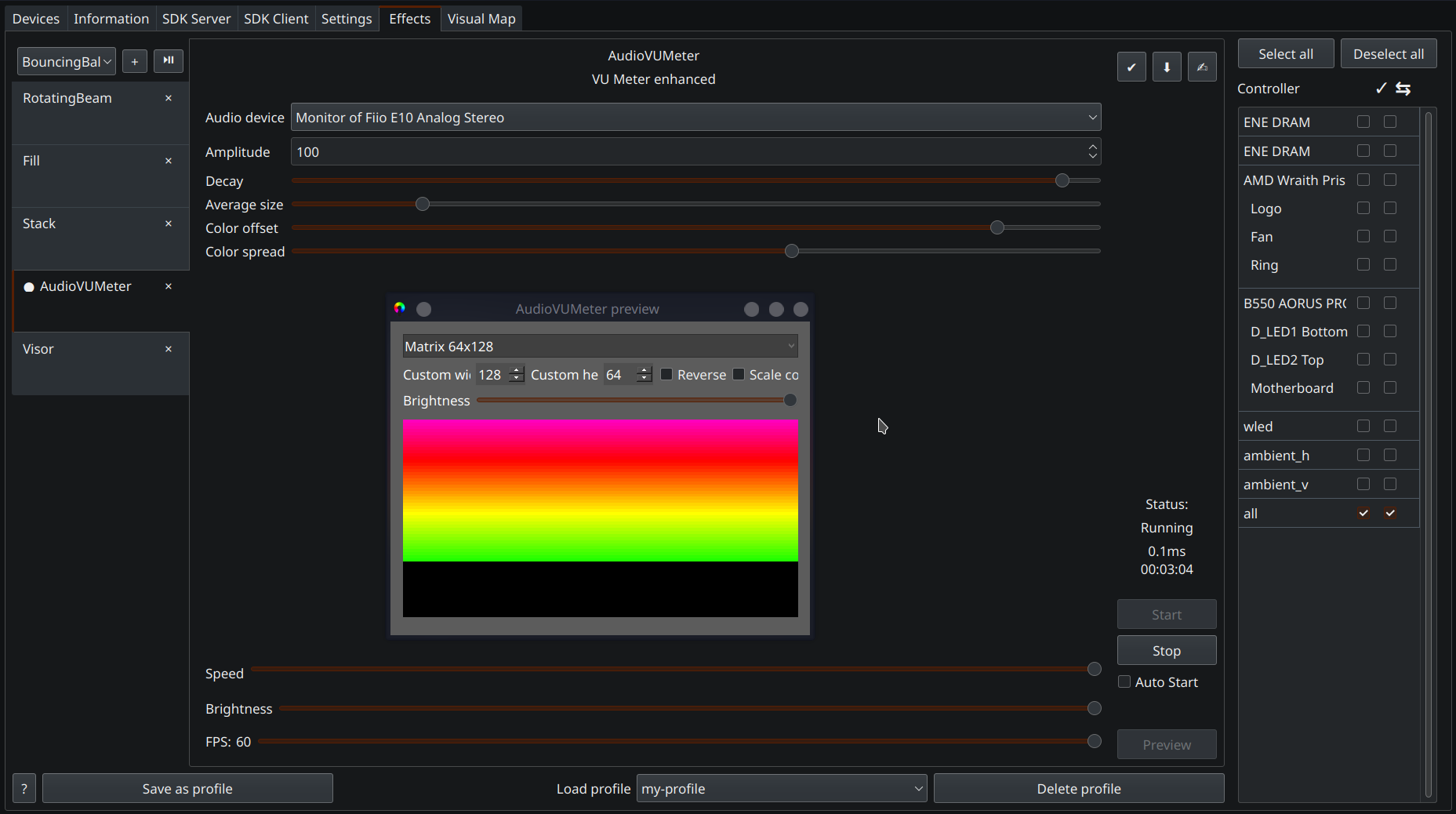 OpenRGB audio effects