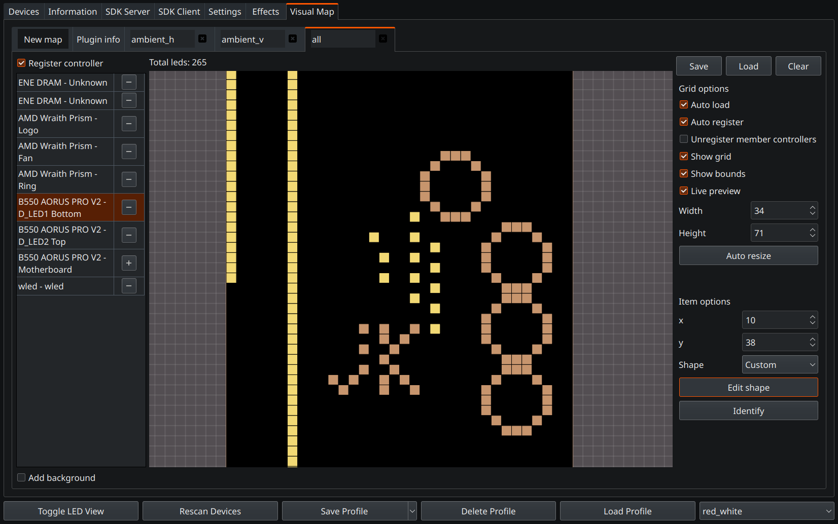 OpenRGB visual map